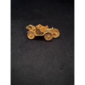 Vintage Gerrys Gold Tone Model T Car Brooch‎ Pin, Signed, 1.5"